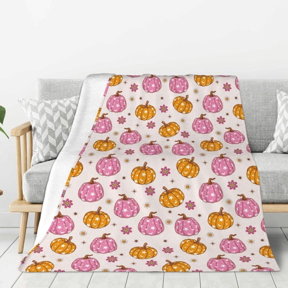 Rateoe Fall 70s Groovy Hippie 1 Pattern Flannel Throw Blanket, Ultra-soft Blanket for Bed, Couch, Car, Hypoallergenic Anti-pilling blanket-80"x60"(Vertical)