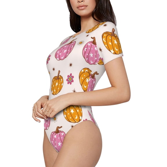 Rateoe Fall 70s Groovy Hippie 1 Printed Women Rash Guard Short Sleeve,Tummy control Swimsuit Surfing Swimsuit Bathing Suit Short-sleeved Onesie UPF 50+