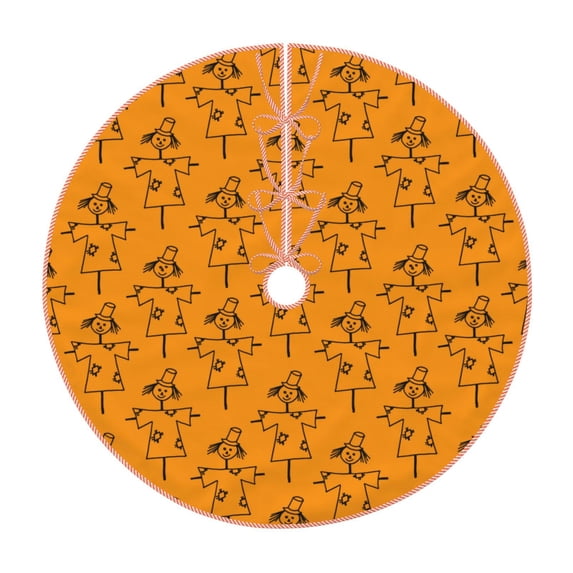 Rateoe Fall Cute Simple Scarecrow Pattern Christmas Tree Skirt with Ties, Christmas Tree Decorations, Farmhouse Christmas Decor Xmas Holiday Decorations-30"
