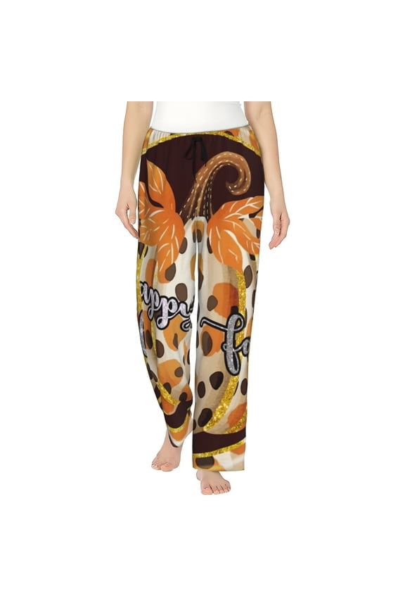Fall Farmhouse Pumpkins Pattern Women’s Ultra-Soft Comfy Pajama Lounge Pants Sleepwear,Comfortable Lounge Wear,lightweight Pajamas, Casual Home Wear-Medium
