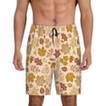 thumbnail image 1 of Rateoe Fall Leaves Print Men's Lounge Shorts – Soft & Breathable Pajama Bottoms with Pockets, Elastic Waistband, Lightweight Sleepwear for Nightwear & Loungewear-3X-Large, 1 of 6