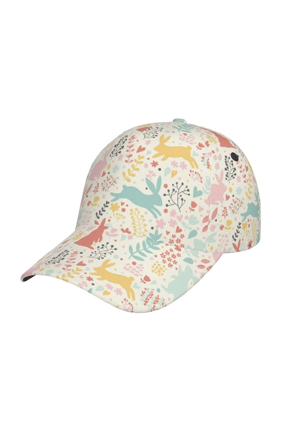 Fall Rabbit Pattern Baseball Cap Outdoor Cap Mountain Dad Hat - Unstructured Soft Cotton Cap-Adjustable UV Protection Cap