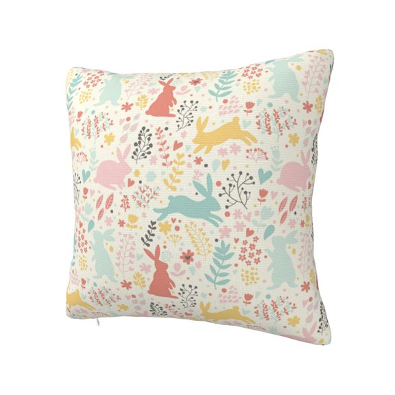 Rateoe Fall Rabbit Pattern Throw Pillow Cover Premium Pillow Stuffer Sham Square for Decorative Cushion Bed Couch Sofa(Pillow insert not included)