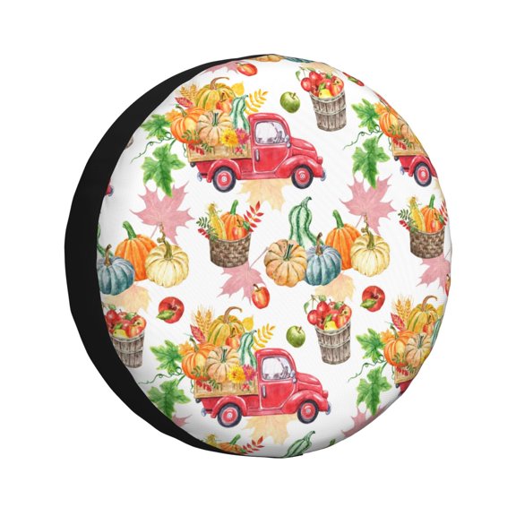 Rateoe Fall harvest truck pumpkin Pattern Tire Cover Wheel Protectors Weatherproof Wheel Covers Universal Fit for Trailer Rv SUV Truck Camper Travel Trailers Accessories-15 inch