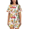 thumbnail image 1 of Rateoe Fall harvest truck pumpkin for 2 Piece Short Sleeves Pajama Sets Casual Lounge Sleepwear Ladies Pjs Sets with Pocket-Medium, 1 of 6