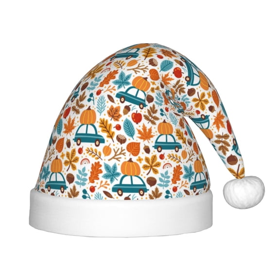 Rateoe Falling Pumpkins On Car Santa Hat Confortable Christmas Hat for Christmas Party Favors Fit for Kids