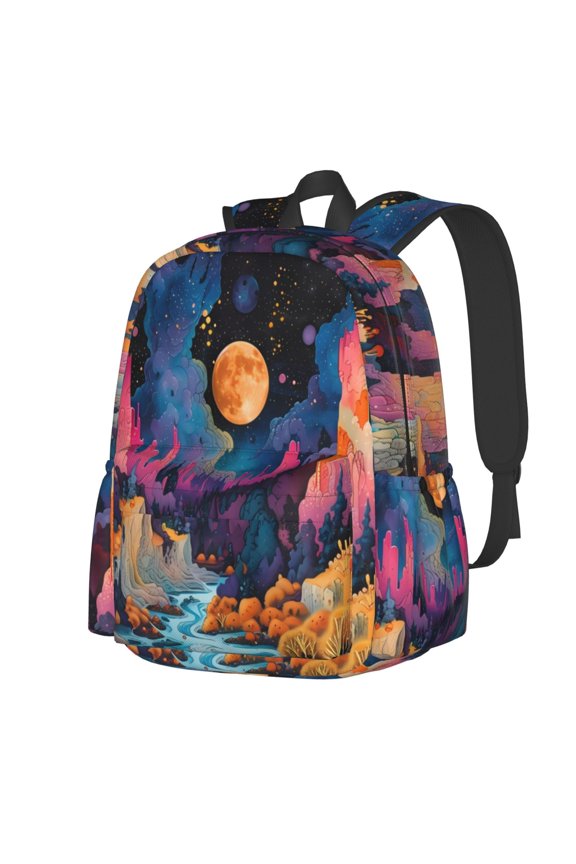Fantasy Cosmic Landscape Pattern Student Backpack,Backpack for School,Lightweight Bag,Travel Backpack,Outdoor Backpack,Large Capacity Backpack