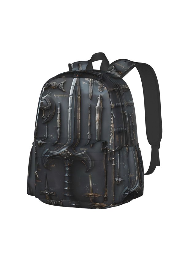 Fantasy Medieval Weaponry Pattern Student Backpack,Backpack for School,Lightweight Bag,Travel Backpack,Outdoor Backpack,Large Capacity Backpack