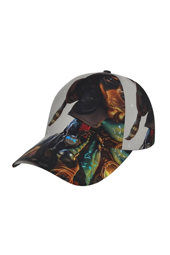 Fantasy Wizard Dog Art Pattern Mens Baseball Cap Adjustable Curved Brim Hat, Soft Cotton Sports Cap for Outdoor, Casual, and Everyday Wear, Comfortable & Breathable