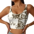 thumbnail image 1 of Rateoe Farm Animals 1 Print Womens' Sports Bras Scoop Neck Sports Vest- Padded U Back Seamless High Impact Support-Large, 1 of 8