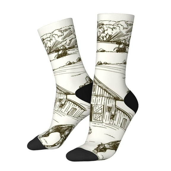 Rateoe Farm Animals 2 for Women Casual Calf Socks - Cute Crew Socks - Thin Soft Above Ankle Socks Size 5-11