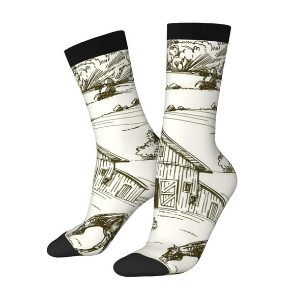 Rateoe Farm Animals 2 for Women Casual Calf Socks - Cute Crew Socks - Thin Soft Above Ankle Socks Size 5-11