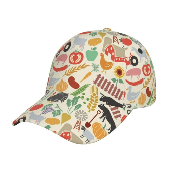Rateoe Farm Pattern Baseball Cap Outdoor Cap Mountain Dad Hat - Unstructured Soft Cotton Cap-Adjustable UV Protection Cap