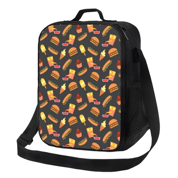 Rateoe Fast Food Lunch Bag Reusable Lunch Box with Shoulder Straps for Men Women Insulated Portable Lunchbox for adults Suitable for School Work Picnic
