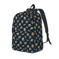 thumbnail image 1 of Rateoe Fast Food Pattern Durable Canvas Backpack for Men & Women – Stylish & Lightweight – Adjustable Straps, Multiple Pockets – Fits 15-17 Inch LaptopsSmall, 1 of 5