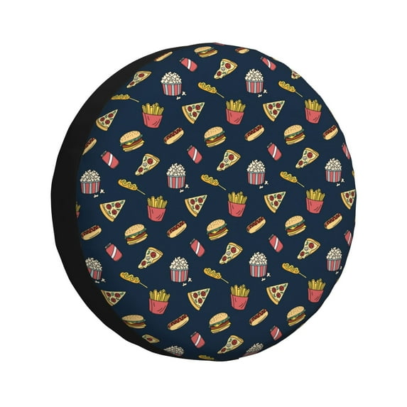 Rateoe Fastfood Pattern Tire Cover Wheel Protectors Weatherproof Wheel Covers Universal Fit for Trailer Rv SUV Truck Camper Travel Trailers Accessories-16 inch
