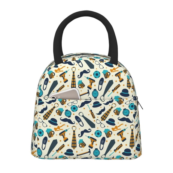 Rateoe Fathers day Pattern Lunch Bag Women, Lunch Box, Lunch Bag, Small Leakproof Lunch Tote Large Capacity Reusable Insulated Cooler Lunch Container