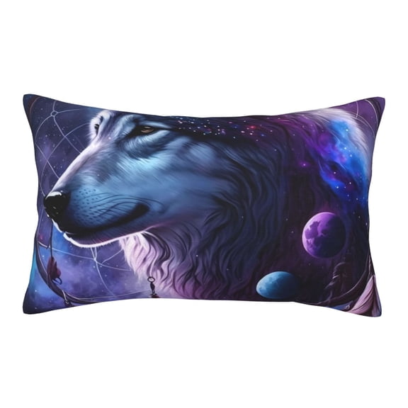 Rateoe Feathered Wolf Pattern Pillow Covers with Invisible Zipper(Pillows are not Included) Standard Pillowcases-16"x24"