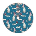 thumbnail image 1 of Rateoe Festive Dachshund Fun Pattern Christmas Tree Skirt with Ties, Christmas Tree Decorations, Farmhouse Christmas Decor Xmas Holiday Decorations-48", 1 of 6