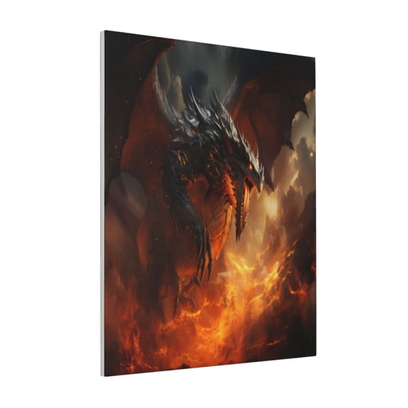 Rateoe Fiery Dragon Of Chaos Pattern Decorative Picture – Unique Modern Wall Art, Ready-to-Hang Canvas Print for Home (Vertical)