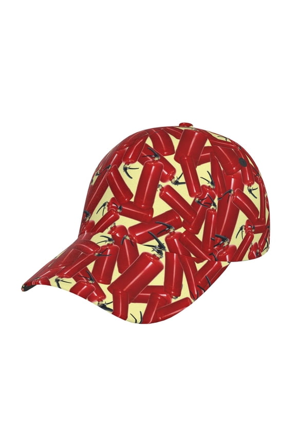 Fire Extinguisher Pattern Baseball Cap Outdoor Cap Mountain Dad Hat - Unstructured Soft Cotton Cap-Adjustable UV Protection Cap