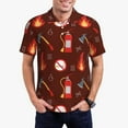 thumbnail image 1 of Rateoe Fire Extinguisher Pattern Men's Short Sleeve Polo Shirts, Golf Polo Shirts Short Sleeve Performance Moisture Wicking Dry-Large, 1 of 6