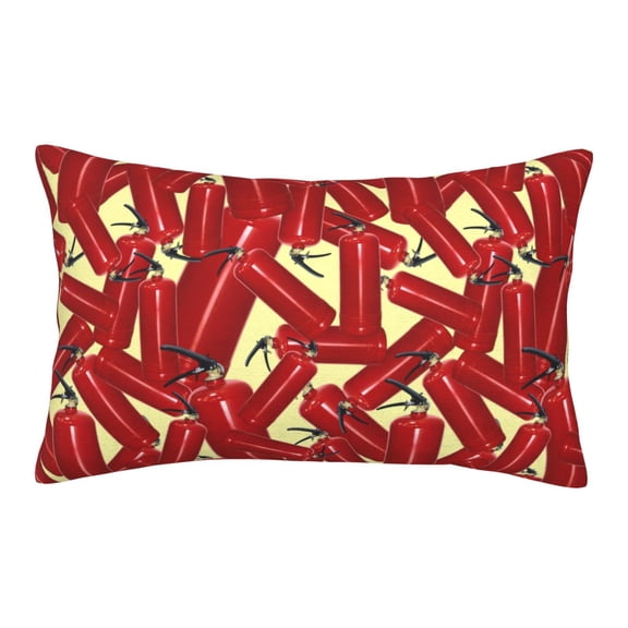 Rateoe Fire Extinguisher Pattern Pillow Covers with Invisible Zipper(Pillows are not Included) Standard Pillowcases-16"x24"