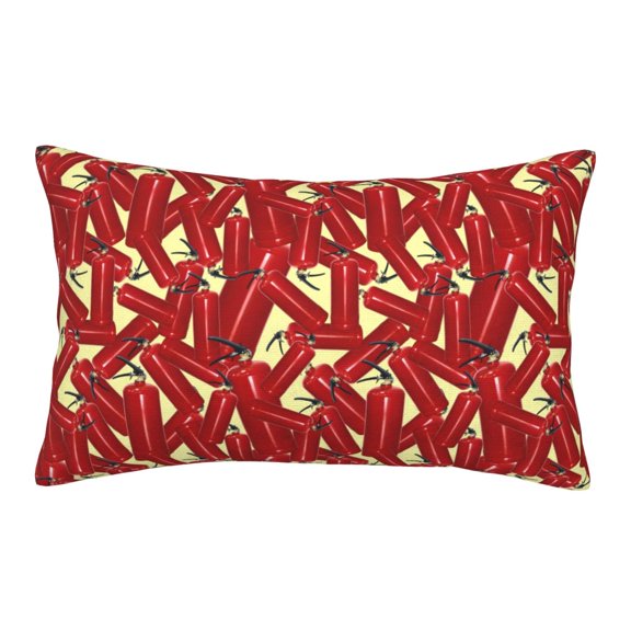 Rateoe Fire Extinguisher Pattern Pillow Covers with Invisible Zipper(Pillows are not Included) Standard Pillowcases-16"x24"