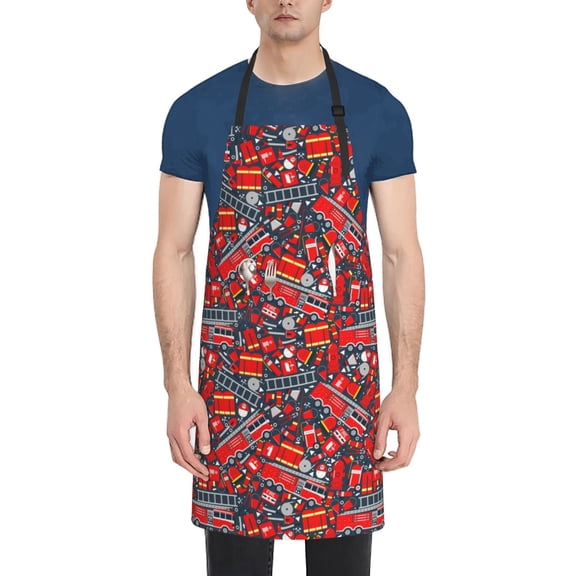 Rateoe Fire Sign Aprons with Pocket,Men Womens Aprons Waterproof Adjustable Cooking Aprons for Kitchen Gardening and Salon