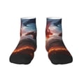 thumbnail image 1 of Rateoe Fire Sky Dragon Pattern Quarter Crew Socks,Toe Seamed Ankle Socks,Cotton Cushioned Breathable Athletic Crew Sports Socks, 1 of 7