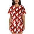 thumbnail image 1 of Rateoe Fire Symbols Pattern Women's Short-Sleeved Pajama Set - 2 Piece Soft and Lightweight Sleepwear Set-XX-Large, 1 of 7