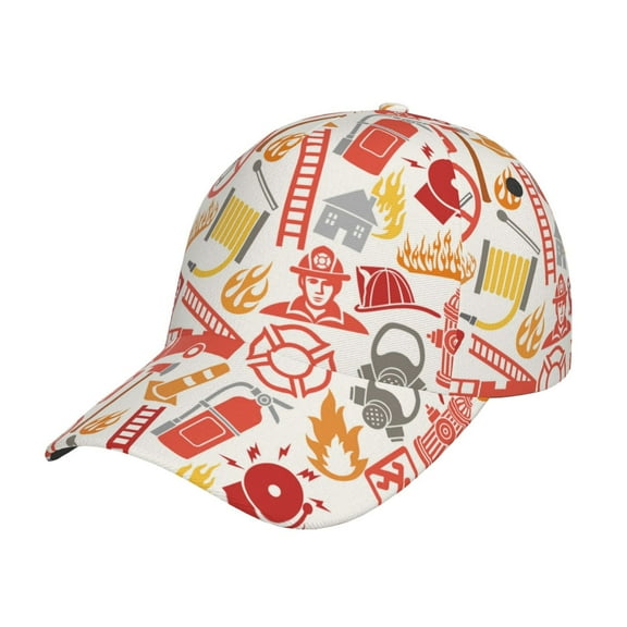 Rateoe Firefighter Icons Pattern Baseball Cap Outdoor Cap Mountain Dad Hat - Unstructured Soft Cotton Cap-Adjustable UV Protection Cap
