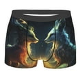 thumbnail image 1 of Rateoe Firefly Forest Fox Mens Boxer Briefs Poly Spandex Performance Boxer Briefs Underwear Hem Boxer Briefs - Large, 1 of 8