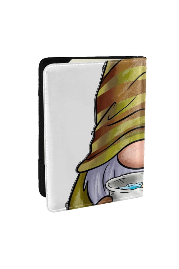 Fishing Gnome Fisherman Pattern Passport Holder Wallet Leather Mulit-purpose Travel Wallet Credit Cards Case ,Passport Cover for Women Men-6.5 in