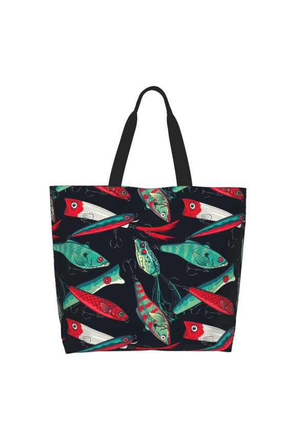 Fishing Lure Tote Bag - Waterproof Lightweight Handbags Travel Shoulder Bag for Hiking Yoga Gym Swimming Travel Beach