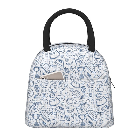 Rateoe Fitness Guru Pattern Lunch Bag Women, Lunch Box, Lunch Bag, Small Leakproof Lunch Tote Large Capacity Reusable Insulated Cooler Lunch Container