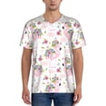 thumbnail image 1 of Rateoe Flamingo And Flowers Pattern Men’s Baseball Short Sleeve Polo Shirt, Midweight Men's Shirt Golf Shirt Polo Shirts Quick Dry Short-X-Large, 1 of 7