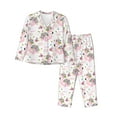 thumbnail image 1 of Rateoe Flamingo And Flowers Pattern Womens Pajamas Set Long Sleeve Sleepwear Button Down Nightwear Soft Cotton Pj Lounge Sets, 1 of 9