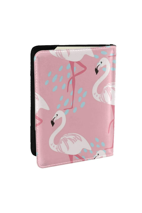 Flamingo Pattern Passport Holder Wallet Leather Mulit-purpose Travel Wallet Credit Cards Case ,Passport Cover for Women Men-6.5 in