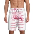 thumbnail image 1 of Rateoe Flamingo Print Men's Lounge Shorts – Soft & Breathable Pajama Bottoms with Pockets, Elastic Waistband, Lightweight Sleepwear for Nightwear & Loungewear-Medium, 1 of 6
