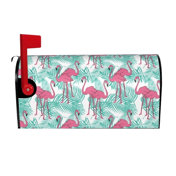Rateoe Flamingo Printed Mailbox Covers - Easy to Install Fall, Winter, Spring, Summer Mailbox Cover - Weather and UV-Resistant Mailbox Decor - Mailbox Magnetic Covers-21x18 in