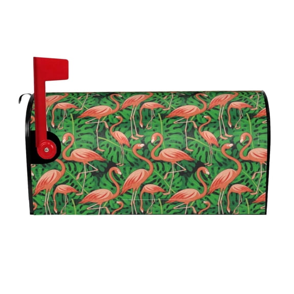 Rateoe Flamingo Printed Mailbox Covers - Easy to Install Fall, Winter, Spring, Summer Mailbox Cover - Weather and UV-Resistant Mailbox Decor - Mailbox Magnetic Covers-25.5x21 in