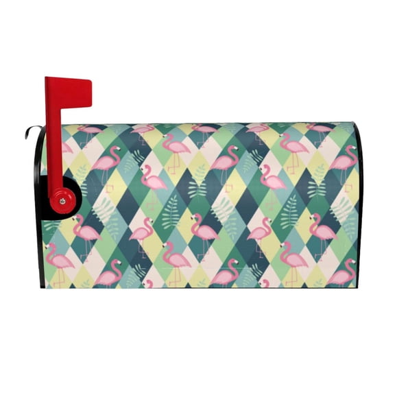 Rateoe Flamingo Printed Mailbox Covers - Easy to Install Fall, Winter, Spring, Summer Mailbox Cover - Weather and UV-Resistant Mailbox Decor - Mailbox Magnetic Covers-