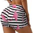 thumbnail image 1 of Rateoe Flamingos Printed Power Workout Shorts for Women Tummy Control Squat Proof Ribbed Thick Seamless Scrunch Active Short-XX-Large, 1 of 8