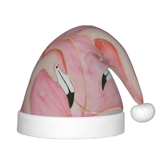 Rateoe Flamingos Santa Hat Confortable Christmas Hat for Christmas Party Favors Fit for Kids