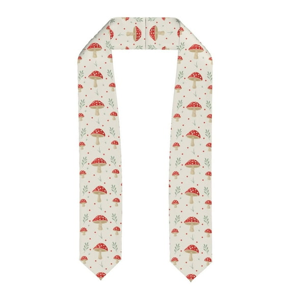 Rateoe Flat Mushrooms Pattern Graduation Shawl Stole – Elegant Stole for Graduates ,Graduation Gown Accessory, Academic Stole-Flattened