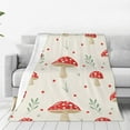 thumbnail image 1 of Rateoe Flat Mushrooms Print Fuzzy Fleece Throw Blanket Extra Large,Super Soft,Fluffy and Warm Blankets for Couch,Bed,All Season Use (60"x50"), 1 of 1