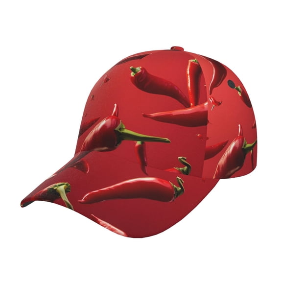 Rateoe Floating Red Chili Peppers Pattern Mens Baseball Cap Adjustable Curved Brim Hat, Soft Cotton Sports Cap for Outdoor, Casual, and Everyday Wear, Comfortable & Breathable