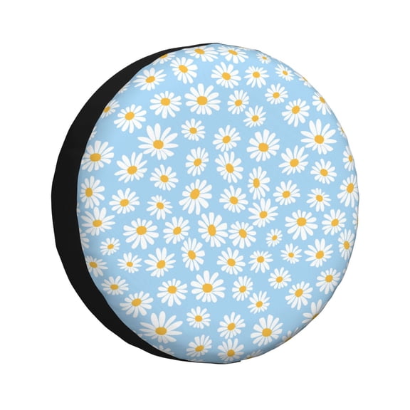 Rateoe Floral Daisy Pattern Tire Cover Wheel Protectors Weatherproof Wheel Covers Universal Fit for Trailer Rv SUV Truck Camper Travel Trailers Accessories-14 inch