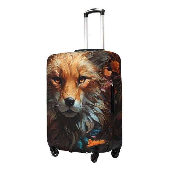 Rateoe Floral Fox Printed Luggage Cover, Suitcase Protector Fits 18-32 Inch Luggage-Small